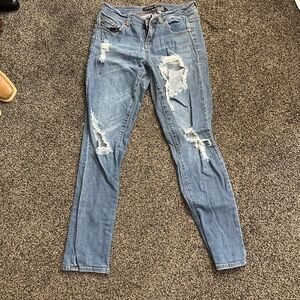 Women's Blue Distressed Jeans